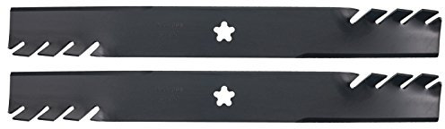 USA Mower Blades (2 AYP843BP High Lift Blade Fits Ariens 21546095 Poulan 134149 Length 21in. Width 2 1/2in. Thickness .200in. Center Hole 5 Point Star 42in. Deck