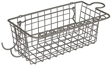 Spectrum Diversified Stecktafel-Korbhalter, Werkzeug-Organizer, Wandmontage, Garage Aufbewahrung & Organisation Korb und Werkzeughalter, Legierter Stahl, Industrial Grey, 14.25 L X 6 W