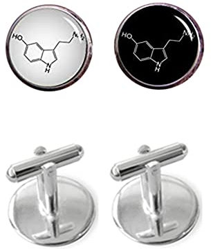 Death Devil Kunstbild Manschettenknöpfe, Serotonin Manschettenknöpfe, Serotonin Chemische Formel, benutzerdefinierte jede Chemie-Formel, Serotonin Biologie Chemie Chemie Chemische Formel