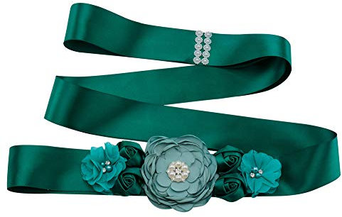 Amorar Dament Hochzeitsgürtel Brautkristallgürtel Elegante Blumen Brautgürtel Sash Brautkleid Schärpe Strass Taillengürtel Hochzeit Schmuckgürtel Kleid Zubehör 270cm lang