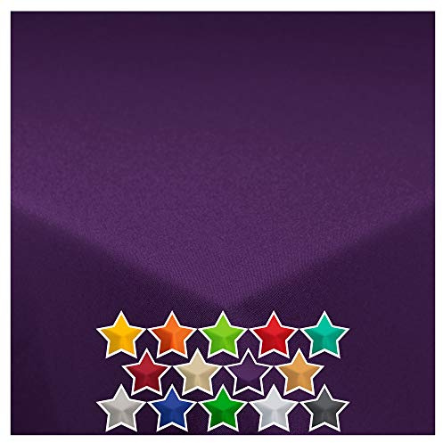 StoffTex Tischdecke I Tischläufer I Tischtuch I Tischwäsche I Dauerhaft Kratzfest I Tischdekoration aus Polyester für Wohnzimmer, Esszimmer, Balkon, Garten (Violett, 120 x 220 cm)