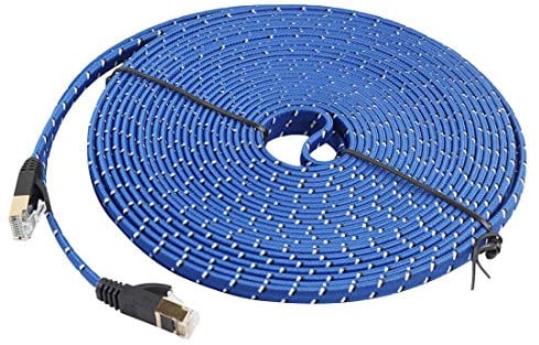 LAN rete cavo Ethernet Patch Cable 15m Placcato Oro CAT-7 10 Gigabit Ethernet Ultra Piatto Cavo Patch For Modem Router Di Rete LAN Integrata Con Connettore RJ45 Schermato Alta velocità