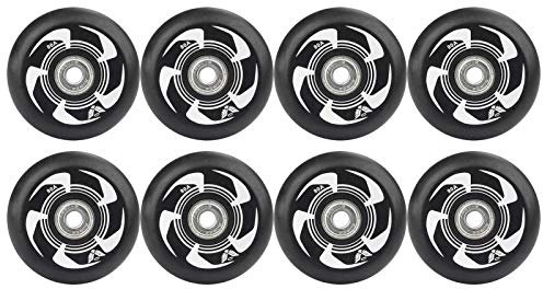 JHKJ Inlineskate-Rollen, Rollschuh-Bremsrad mit ABEC-9-Kugellagern, 72 mm, 76 mm, 80 mm, 90 A, Hockey, Weiß, 80 mm