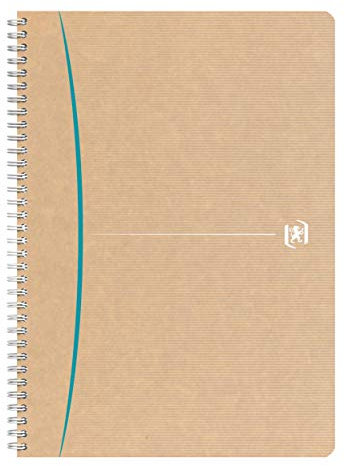 Oxford Cahier recyclé spirale Touareg A4 21 x 29,7 cm - grands carreaux - 180 pages - Lot de 5
