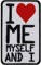 Aufnäher I love me, myself and I Aufbügler/Patch zum annähen/aufbügeln Jeans Flicken | Bügelbilder Motivation Herz Applikation für Kleidung/T-Shirt/Jeans/Taschen | 50x80mm