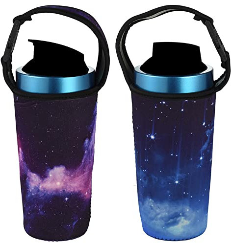 2 Pack Tumbler 30oz Carrier Holder Pouch, Bulckrew Water Bottle Holder Bag with Shoulder Strap, Fit for YETI, Rtic, Atlas, Ozark Trail Cups-Star