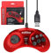 Retro-Bit Official Sega Genesis USB Controller 8-Button Arcade Pad for Sega Genesis Mini, Switch/Switch 2, PC, Mac, Steam, RetroPie, Raspberry Pi - USB Port (Crimson Red)