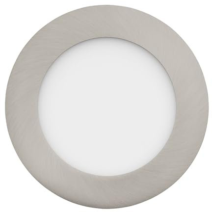 EGLO connect.z Smart-Home LED Bad-Einbaustrahler Fueva-Z, ultra flach, Ø 120 mm, ZigBee, App und Sprachsteuerung Alexa, Lichtfarbe (warmweiß-kaltweiß), dimmbar, Metall Einbauspot nickel-matt, IP44