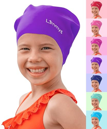 Limmys Schwimmkappe für Kinder – Aus 100 % Silikon – Für Lange Haare – Weich, Dehnbar & Bequem – Entwickelt für Langlebigkeit & Knotenfreies Tragen