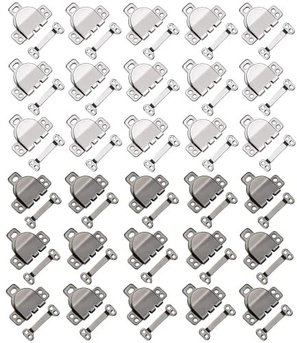 30 Pack Hook and Eye Latch Sewing, Non Sew Clasps Trouser Hook and Bar Fasteners,Hook and Bar Fastener Closures for Trousers, Skirts, Tunics, Undergarments,DIY Crafts