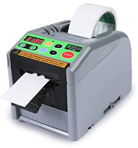 U.S. Solid Macchina taglio nastro elettrico con distributore di nastro JF-7000, larghezza nastro 6-60 mm lunghezza 5-999 mm, taglierina per nastro adesivo ruota di alimentazione in silicone aggiornata