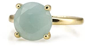 Anemone Unique März Geburtsstein Ring - Aquamarine Schmuck in 14K Gold - Professionell Handgefertigter Schmuck für Frauen - Kostenlose Schmuckbox