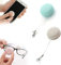 Bonbonfarbe Macaron-Form-Reinigungstuch Handy-Bildschirmlinsen-Wischbrille, tragbares Multifunktions-Mini-Macaron-Reinigungstuch (Green+Pink)