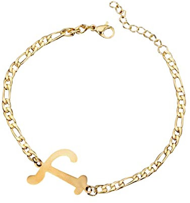 Yowablo Personalisiertes Anfangsarmband, vergoldetes -Stahl-Buchstaben-Armband, zierliches -Stahl-Armband, zarte Scheibe, Namensarmband für Frauen und Mädchen Armbänder Damen Edelsteine