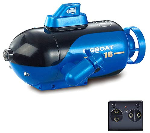 Goolsky Mini-Fernbedienungs-U-Boot, 4-Kanal-Fernbedienungsspielzeug Vorwärts/Tauchen, Rückwärts/Auftauchen, Linkskurve, Rechtskurve Gelb