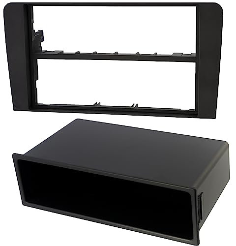 AERZETIX - C40998 - Cadre/façade/Adaptateur 2 ISO pour autoradio de Voiture - en Plastique - Compatible avec Audi A3 2003+
