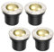 Gimisgu 4er set LED Bodenleuchte 3W IP65 Runde Bodenstrahler Gehwegbeleuchtung Bodenstrahler Bodenlampe bodeneinbaustrahler Wasserdicht für Terrasse Rasen