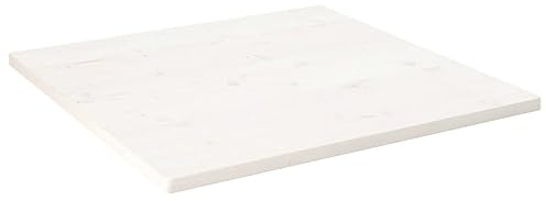 vidaXL Tischplatte Weiß 90x90x2,5 cm Massivholz Kiefer Quadratisch