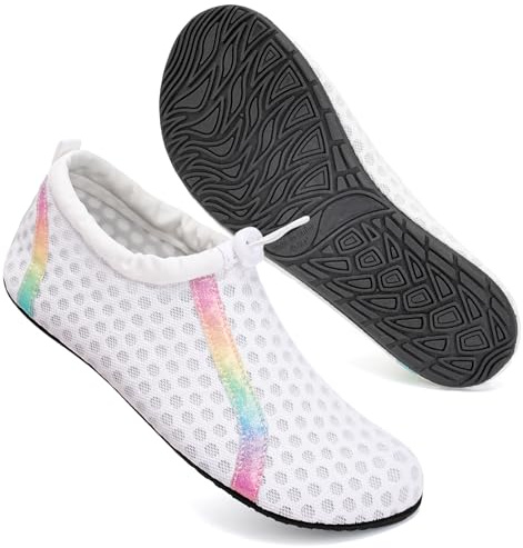 Mabove Swim Water Shoes Socks Barefoot Protecting for Sea Beach Swimming Pool Mens Women Mens(CS-White,4.5/5.5 UK,38/39 EU)