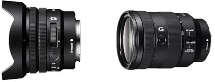 Sony E PZ 10–20 mm F4 G | APS-C-Objektiv mit leistungsstarkem Zoom (SELP1020G), schwarz & FE 24-105mm f/4 G OSS | Vollformat, Standardzoomobjektiv (SEL24105G)