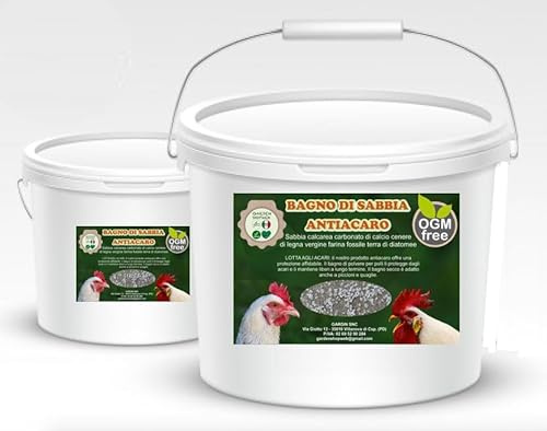 Sabbia da bagno pollame carbonato di calcio cenere farina fossile antiacaro BIO (22 KG)