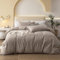 Gezu Bettwäsche135x200cm Baumwolle Braun Khaki Taupe 2 Teilig Beige Leinenfarbe Uni Unifarben Einzelbett Bettwäsche Set Weiche Baumwollgefühl Bettbezug und Kissenbezüge 80x80cm mit Reissverschluss