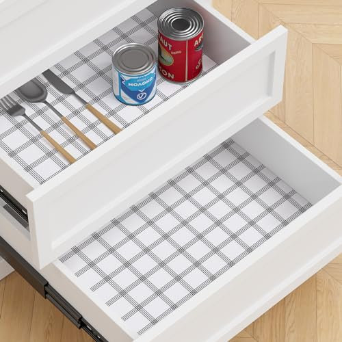 Shelf Liner, Drawer Liner, Kitchen Cabinet Liner Non-slip Liner Waterproof & Oil-proof Kitchen Cupboard Liners Non-Adhesive & Washable Drawer Mat Protect Dresser Shelves Bathroom 30cm x 150cm Square