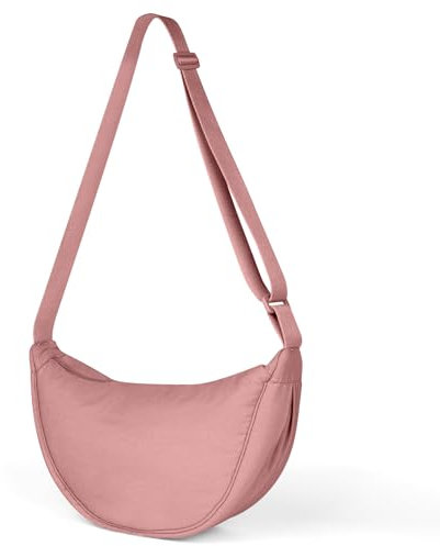 Aucuu Halbmond Crossbody Schultertasche für Damen, Klein mit Verstellbarer Schultergurt, Hobo Halfmoon Bag Einfarbige Messenger Bag für Reisen