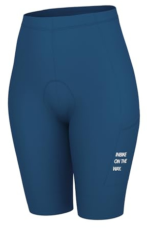 INBIKE Cuissard Velo Femme Shorts de Cycliste Cyclisme Rembourré Gel Culotte Pantalons Courte sous-vêtements Respirant Séchage Rapide Léger Bleu M