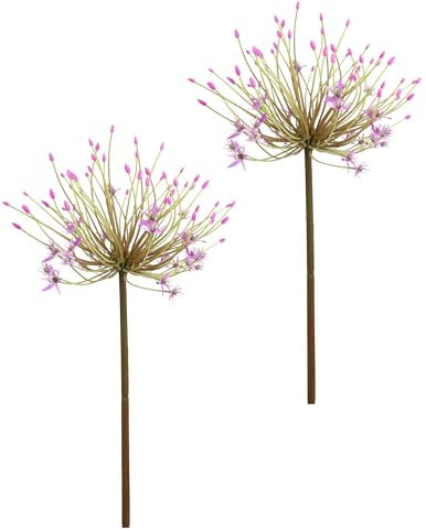 Kunstblume Allium Zierlauch Kugelblume Zweig Einzelblume Stielblume Floristik künstliche Blumen Beiwerk für künstliche Blumen-Sträuße und Bouquets Blumengestecke Dekoblume Blumenlauch, 2er Set