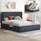 Blisswood Ottoman Bed Frame, 4ft Small Double Upholstered Ottoman Bed, UKFR Linen Fabric Ottoman Storage Bed With Gas Lift End Opening Wooden Slats With Storage Bed (4ft Small Double, 130 x 204 cm)