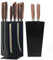 Resafy Magnetic Knife Wooden Block Black 360 Rotatable Knife Holder Rack Magnetic Stands with Strong Enhanced Magnets Kinves Strip