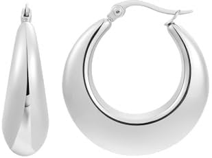 XENOX® Round Ohrringe - Damen Ohrringe aus hochwertigem Edelstahl, 100% Wasserfest | X2661