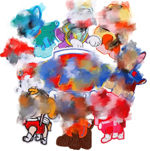 Flicken Zum AufbüGeln, Patches Zum AufbüGeln, AufnäHer Zum AufbüGeln Kinder, 9pcs Dog BüGelpatch, Cute Sticker BüGelflicken Für Textilien Kinder, Kleidung Jacken RucksäCke Jeans, Diy T-Shirt