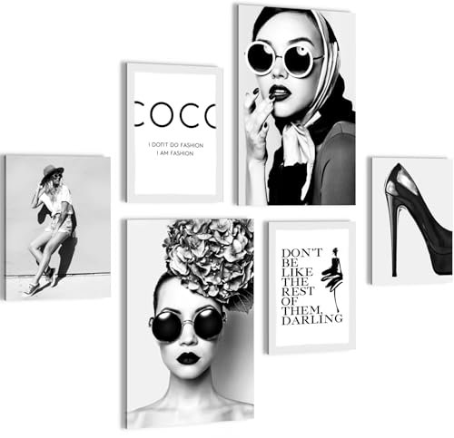 Novart Tableaux - PRÊT À ÊTRE ACCROCHÉ - Tableau decoration murale - Coco Fashion Salon Fille Adolescents - N028767a
