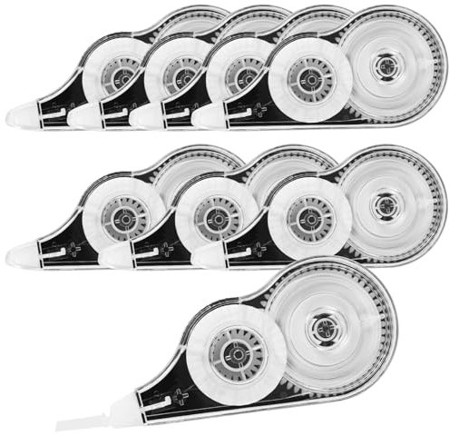 Yoosso 8 Stück Korrekturroller, 12m x 5 mm Korrekturband Korrekturmaus Set Correction Tape mit Schutzkappe Korrekturroller Mini für Schüler Zuhause Büro Schulsachen (Schwarz)