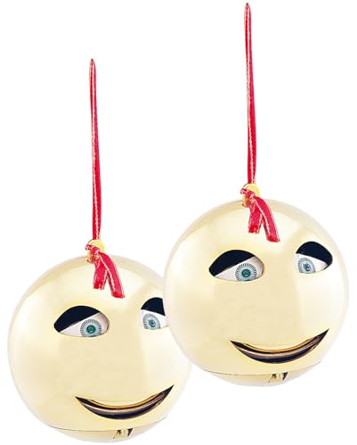 infactory Weihnachtsmann Kugeln: 2er-Set singende und sprechende Weihnachtsbaumkugeln, Ø 10 cm (Dekorations Kugeln Weihnachten, Singende Weihnachtsbaumkugel, Ball)