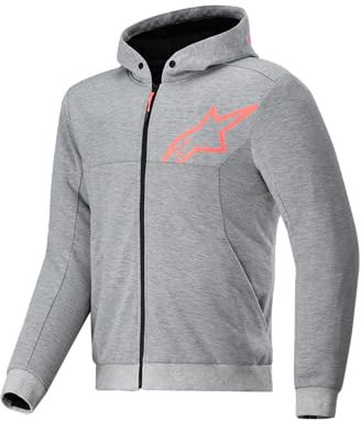 Alpinestars Chrome V2 Sport Hoodie Aramid Kapuzenjacke, GRAY HEATHER RED FLUO, L