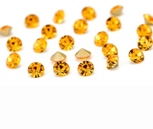 Blausky 720 Stück Spitzer Rücken Cabochons Diamant,Glitzersteine,Facettiert Glas Strasssteine,Kleine Lose Steinperlen für Ring Nagelkunst Handwerk Ohrring DIY Schmuck,Gold,5mm