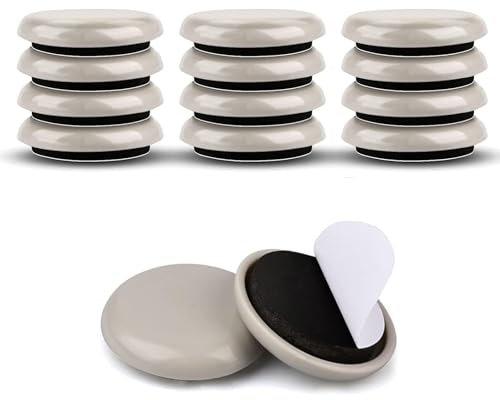 Debbery 12Pcs Washing Machine Sliders, Self Adhesive Furniture Sliders, Suitable for Protecting Heavy Objects on Carpets and Hard Floors, Relieve Floor Pressure, Easily Slide Furniture Anywhere