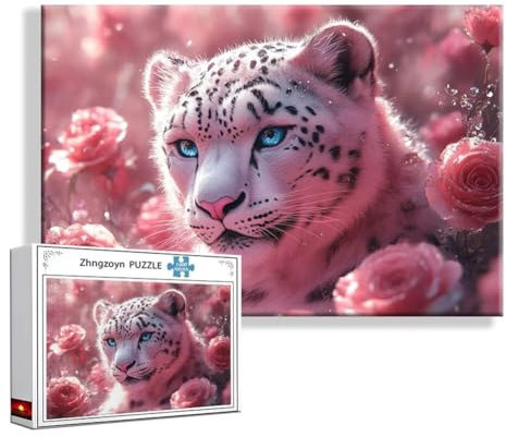 Puzzle Tiger Rose 5000 Teile Groß XXL 156 x 105 cm, Jigsaw Art Impossible Erwachsene Anspruchsvoll, DIY Klassische Jigsaw Erwachsene, Junge, Mädchen, Geschicklichkeitsspiel für Die Ganze Familie H-2