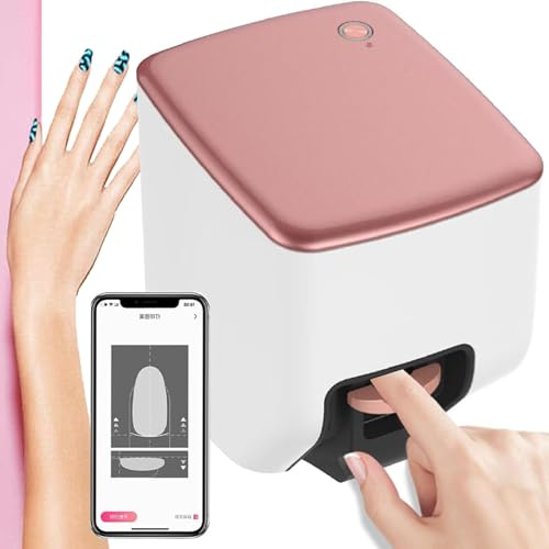 XGHDPBM Imprimante 3D Automatique for Ongles, imprimante numérique Mobile for Nail Art, Machine Portable for Nail Art, Compatible Wi-FI/DIY, 10 Secondes de Travail, contrôle Via Application Mobile