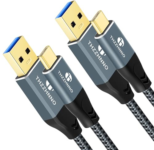 Thzzhnno Cavo da USB A a USB C 0.5M 2 Pezzi, USB 3.1, USB 3.2 Gen2 10 Gbps Trasferimento Dati Cavo per Samsung Galaxy/iPhone 15/MacBook Pro/iPad Pro