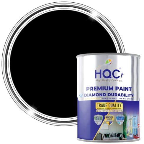 HQC Weather Shield Masonry Paint - Black - 2.5 Litre | Exterior Paint Suitable For All Outdoor Bricks, Concrete & Patios | Storm-Proof - Weatherproof Technology | Durable Matt Emulsion