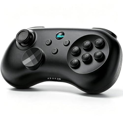 Megadream Fighting‑Game‑Controller für Switch/Android/iOS/PS3/PS4/PC | 6-Tasten-Layout Fightpad mit Hall-Effekt-Joysticks & Mechanical Touch Bumper Key, Turbo, 8-Way D-Pad, Schwarz