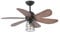 FARO BARCELONA 33703 - CHICAGO Ventilador de techo con luz ø90cms 6 palas negro 1xe27 60w