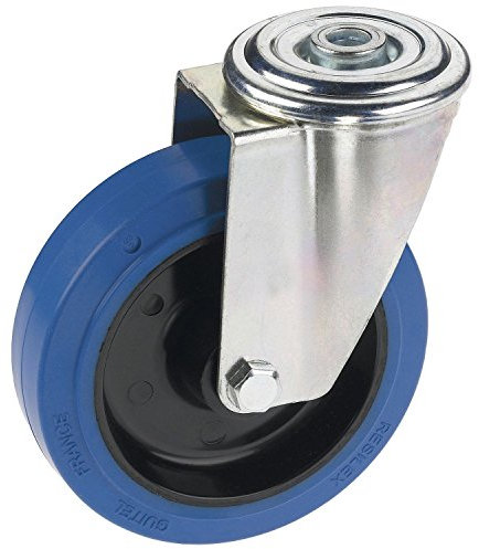 Dörner + Helmer 711658 Lenkrolle 100 x 36 mm mit Elastikrad und Rückenloch ø 12,2 mm