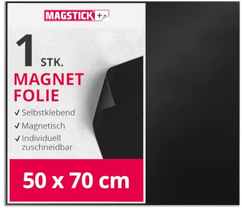 Magstick Magnetfolie selbstklebend 50 x 70 cm zuschneidbar - mag021 | für Foto Bild Motiv Stanzen Kühlschrank-Magnet Lehrer-in, zum Basteln, Rückseite: magnetisch, Größe 50 x 70 cm, Stärke 0,5 mm