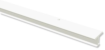 Interdeco Gardinenschienen T-Schienen vorgebohrt Weiß 1-läufige Vorhangschienen aus Kunststoff, Fineline, 120 cm