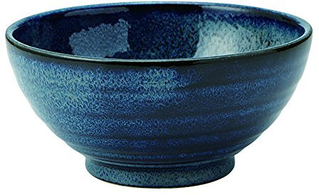 Zen Table Japan Large 40 oz Ramen Noodle, Udon, Pasta, Soup, Donburi SANUKI Bowl/Serving Bowl Japanese Navy Color Deformation during Firing (Youhen-kon) -Made in Japan